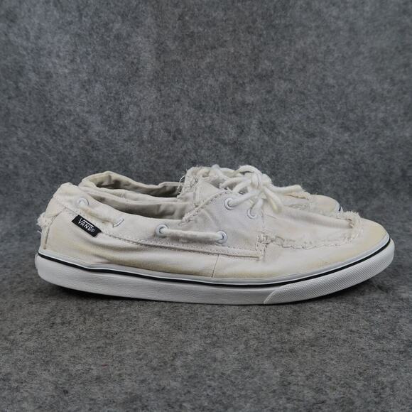 Vans Shoes - Vans Shoes Womens 7 Boat Shoe Sneakers Canvas White Casual Two Eye Trainer White